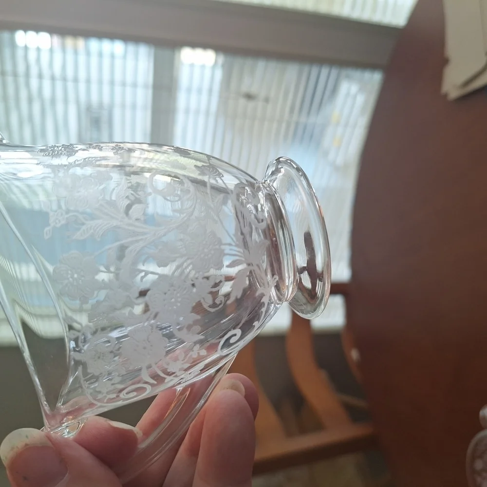 Fostonia ,Buttercup Floral Etched Glass Set